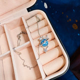 Collar Universo Blue Plateado