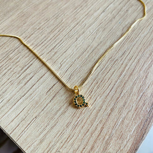 Collar Letra Q Muranos verdes