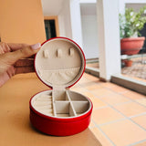 Joyero redondo rojo