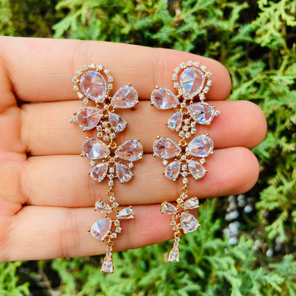 Aretes flower diamante