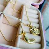 Collar x2 luna + sol dorado