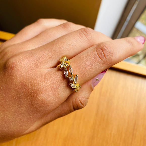 Anillo hiedra dorado