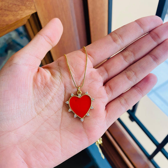 Collar corazón rojo muranos
