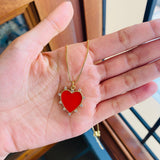 Collar corazón rojo muranos