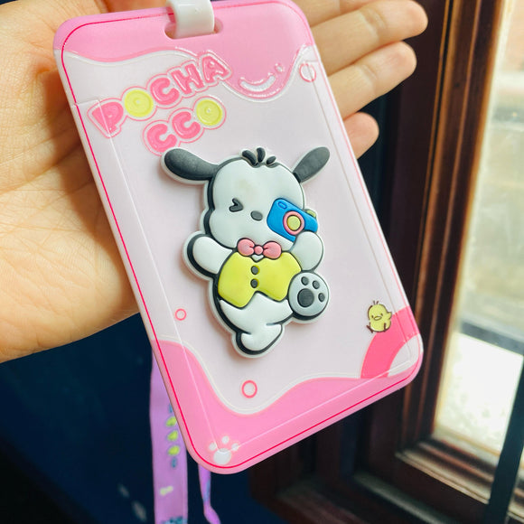 Porta carnet pochacco rosa