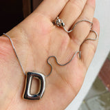 Collar Letra D chunky Plateado