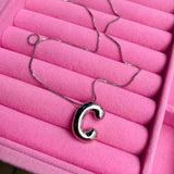 Collar Letra C chunky Plateado