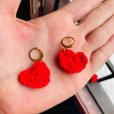 Candongas corazon crochet