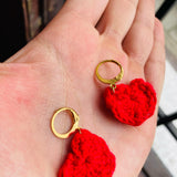 Candongas corazon crochet