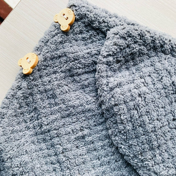 Toalla microfibra osito gris