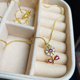 collar girasol rosa