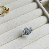 Anillo Giratorio Plateado Estrella y Luna
