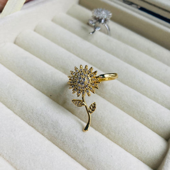 Anillo Giratorio Dorado Girasol