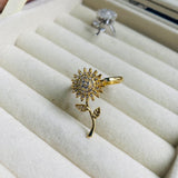 Anillo Giratorio Dorado Girasol