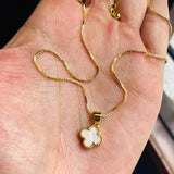 Collar Trebol Blanco