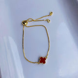 Pulsera Trebol Rojo Lisa