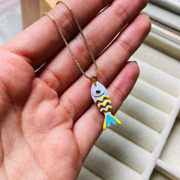 Collar Pez Koi #2 Blanco