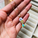 Collar Pez Koi #2 Blanco