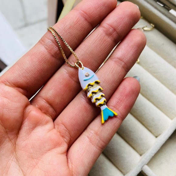 Collar Pez Koi #3 Blanco
