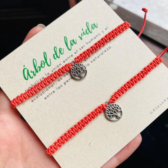 Pulsera Tejida X2 Árbol De La Vida