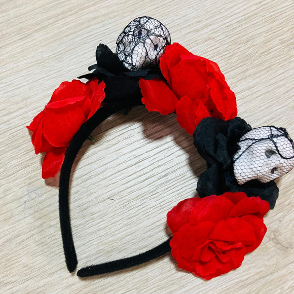 Diadema Catrina Roja Calavera
