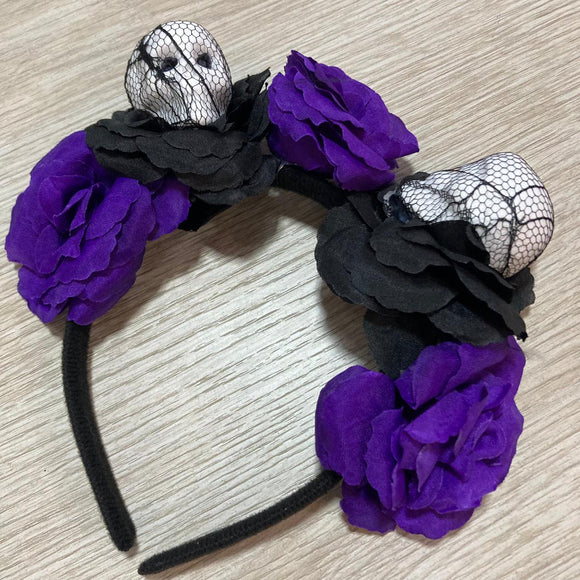 Diadema Catrina Purpura Calavera