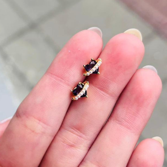 Topos Corazon de Perlas Lila