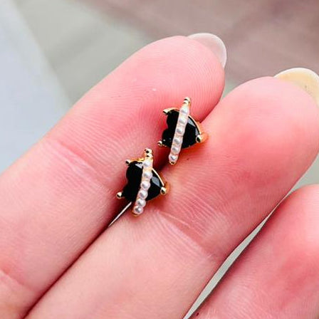 Topos Corazon de Perlas Negro