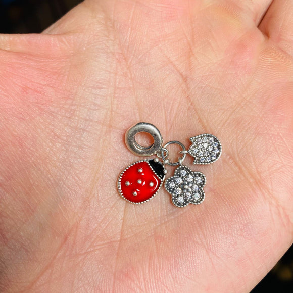 Charm Mariquita Plateado