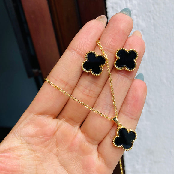 Set Trebol Collar + Topos