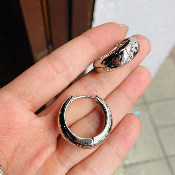 Candongas Pum pum plateada #3