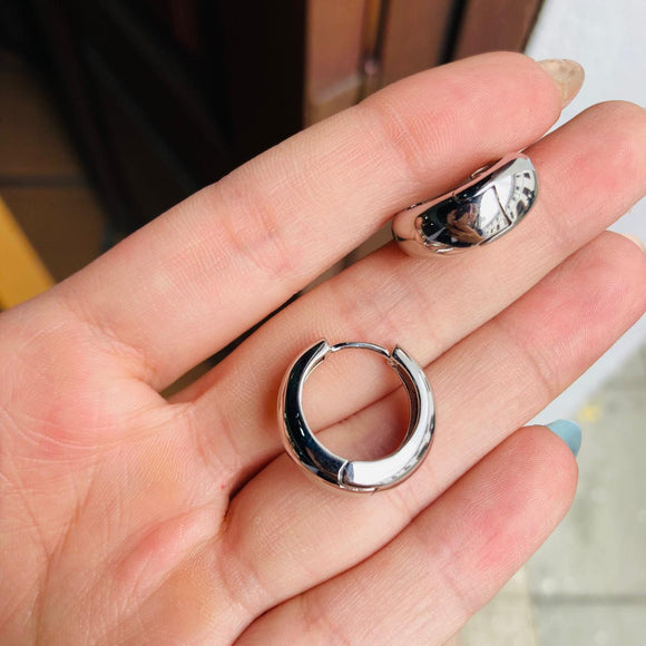 Candongas Pum pum plateada #2