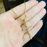 collar cruz dorada delgada