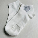 Calcetines Piedras Corazon Blanco