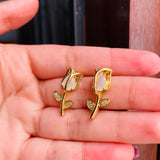 Aretes tulipan blanco