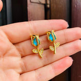 Aretes tulipan azul