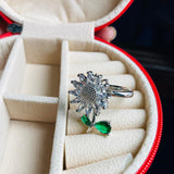 Anillo Giratorio Plateado Girasol