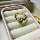 Anillo Corazon Princesa Murano Verde