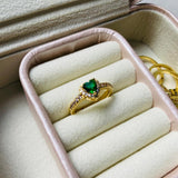 Anillo Corazon Princesa Murano Verde