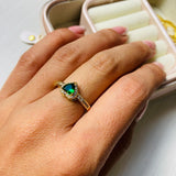 Anillo Corazon Princesa Murano Verde