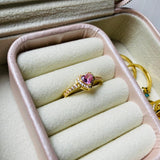 Anillo Corazon Princesa Murano Rosa