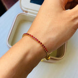 Pulsera Roja Muranos Dorada