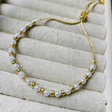 Pulsera Perla Balines Dorados # 2