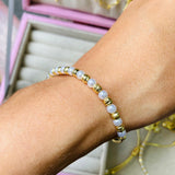 Pulsera Perla Balines Dorados # 2