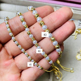 Pulsera Perla Balines Dorados # 2