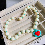 Collar Amor celeste beige