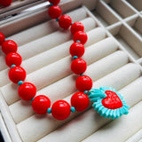 Collar corazon valiente Rojo