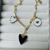 Collar corazón monocromatico