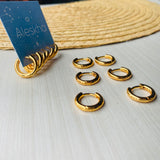 Set candongas x3 Destello Doradas