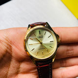 Reloj Q&Q dama marron dorado